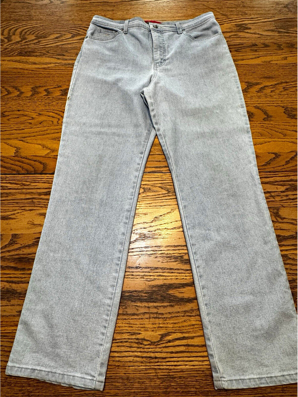 Vintage 90s Gloria Vanderbilt Jeans Petite 14 Light Wash Straight Leg